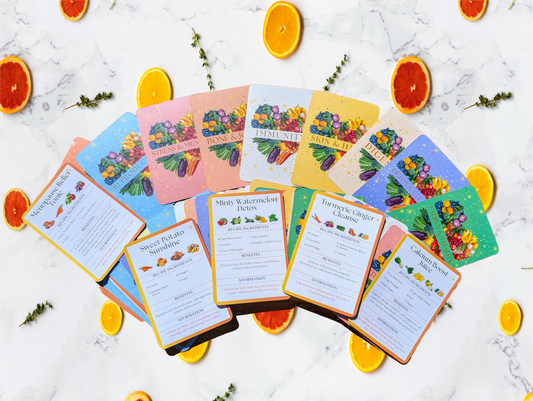 Illustrated holistic wellness tools and nourishing elements representing healing and intentional living.